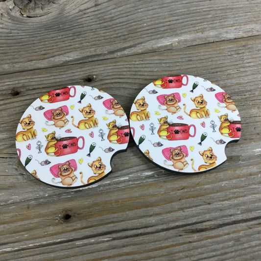 Cat Life  Car Coasters