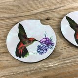 Hummingbird Car Coasters Set of 2