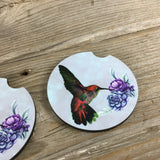 Hummingbird Car Coasters Set of 2