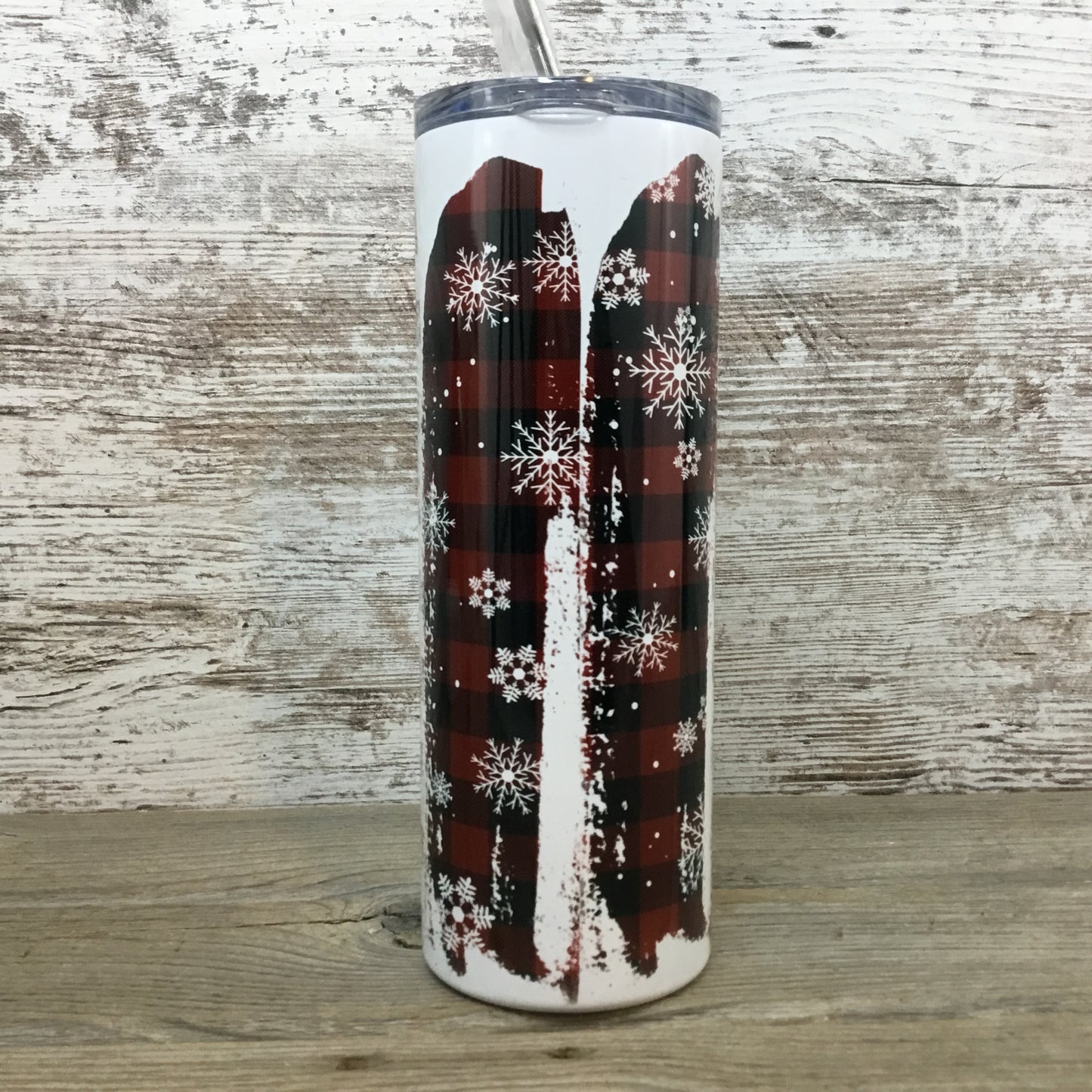 Pig Santa Christmas 20 oz Skinny Tumbler with Straw & Lid