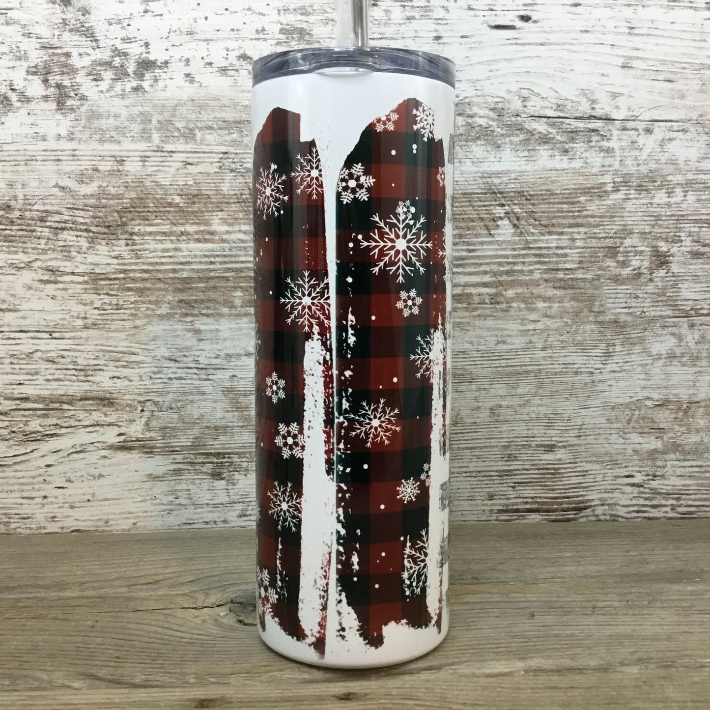 Cow Santa Christmas 20 oz Skinny Tumbler with Straw & Lid