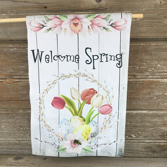 Welcome Spring Garden Flag