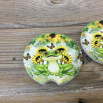 Sunflower Frog Car Coasters, Set of 2 Car Coasters