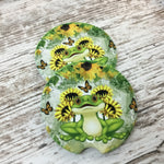 Sunflower Frog Car Coasters, Set of 2 Car Coasters