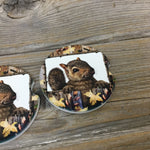 Squirrel Car Coasters, Set of 2