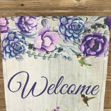 Welcome Hummingbirds & Flowers Garden Flag