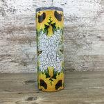 Sunflower Frog Skinny Tumbler with Straw & Lid