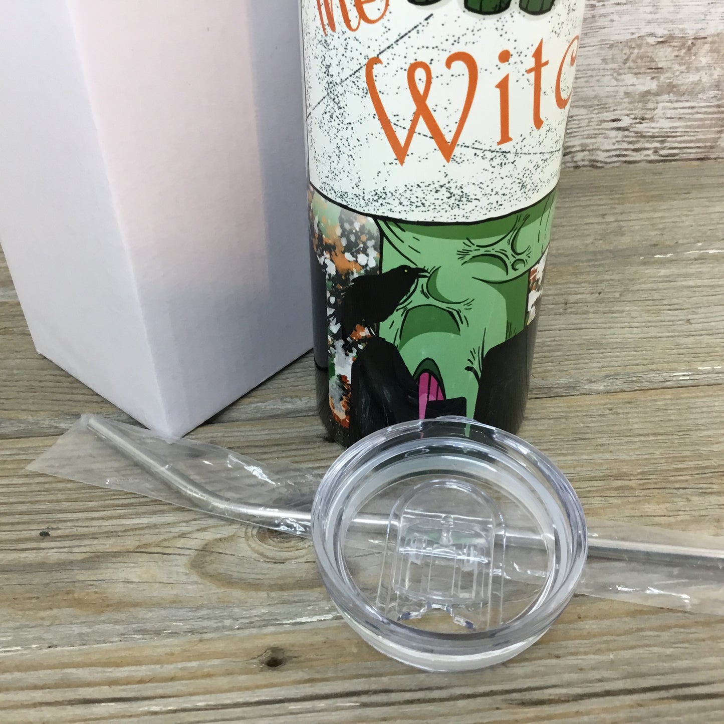 The Witch is In 20 oz Skinny Tumbler with Lid and Straw