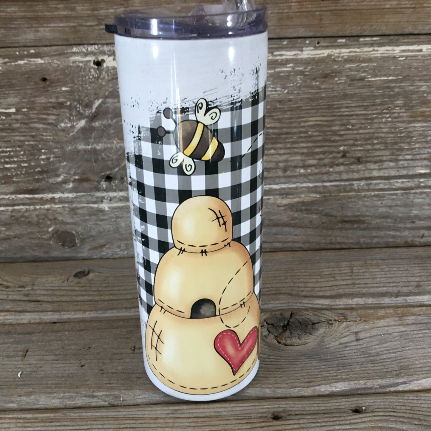 XOXO Teddy Bear Love 20 oz Skinny Tumbler with Straw & Lid