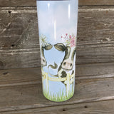 Holstein Cow Friends 20 oz Skinny Tumbler with Straw & Lid
