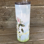 Holstein Cow Friends 20 oz Skinny Tumbler with Straw & Lid