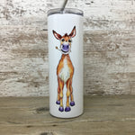 Watercolor Donkey 20 oz Skinny Tumbler with Straw & Lid