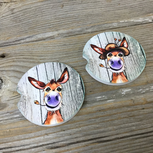 Watercolor Donkey Car Coasters