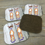 Watercolor Donkey Coasters, Set of 4 Coasters, Hardboard Coasters