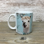 Alpaca Rustic Wood Ceramic Coffee Cup