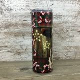 Christmas Hereford Cow 20 oz Skinny Tumbler with Straw & Lid