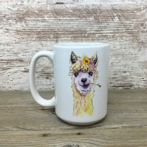 Watercolor Alpaca Ceramic Coffee Cup