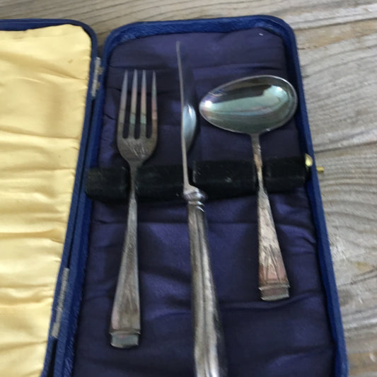 Sheffield England Childrens Silverware Cased Set, EPNS A1