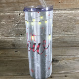 Rustic Let It Snow Snowman 20 oz Skinny Tumbler with Straw & Lid
