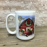 Red Truck Christmas on the Farm Alpaca Ceramic Coffee Mug
