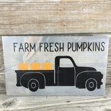Farm Fresh Pumpkins Vintage Truck Sign