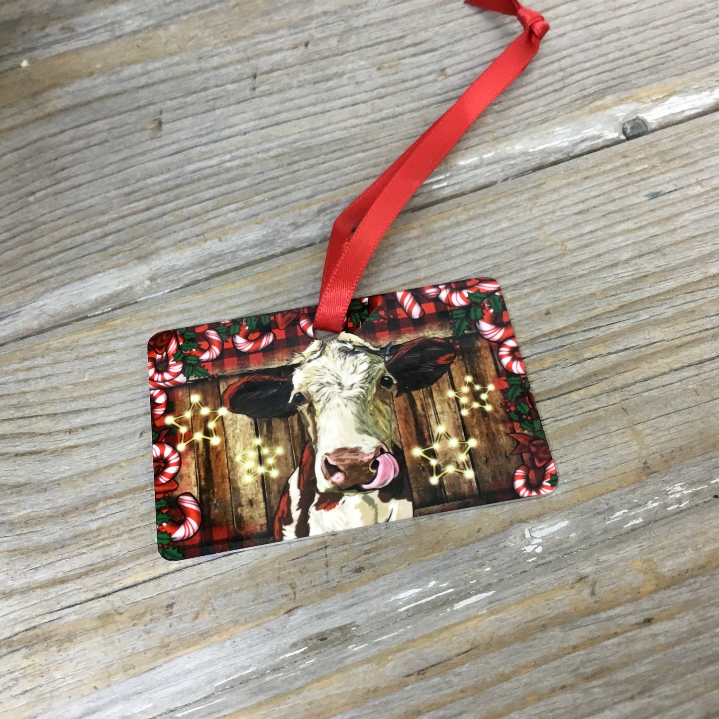 Christmas Hereford Cow Ornament