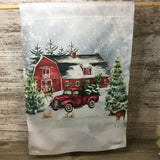 Red Truck Farm Winter Garden Flag