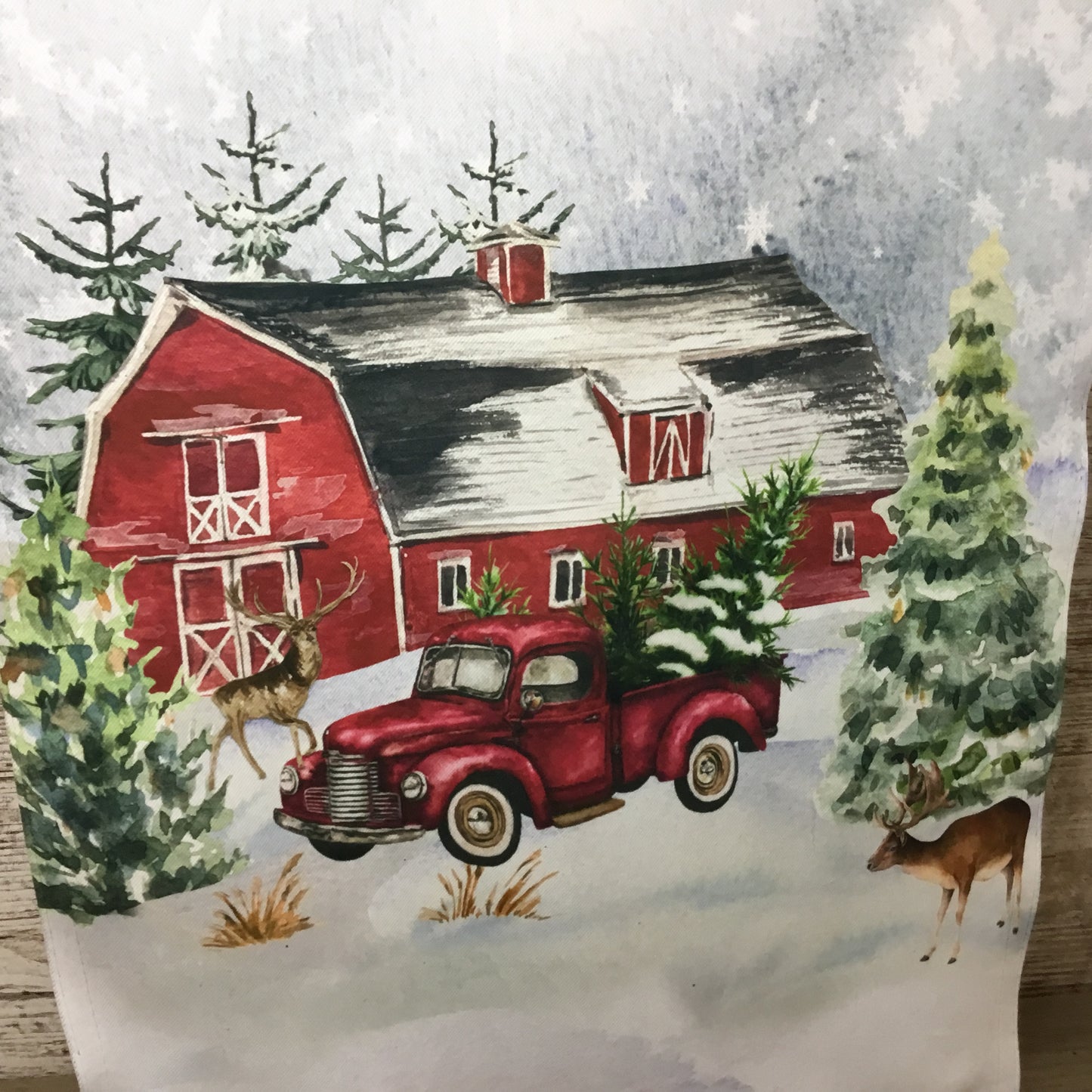 Red Truck Farm Winter Garden Flag