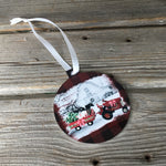 Christmas on the Farm Ornament Red Tractor