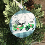 Christmas on the Farm Ornament Green Tractor