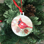 Christmas Cardinal Aluminum Ornament