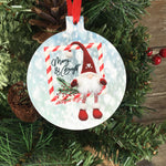 Merry & Bright Gnome Christmas Ornament