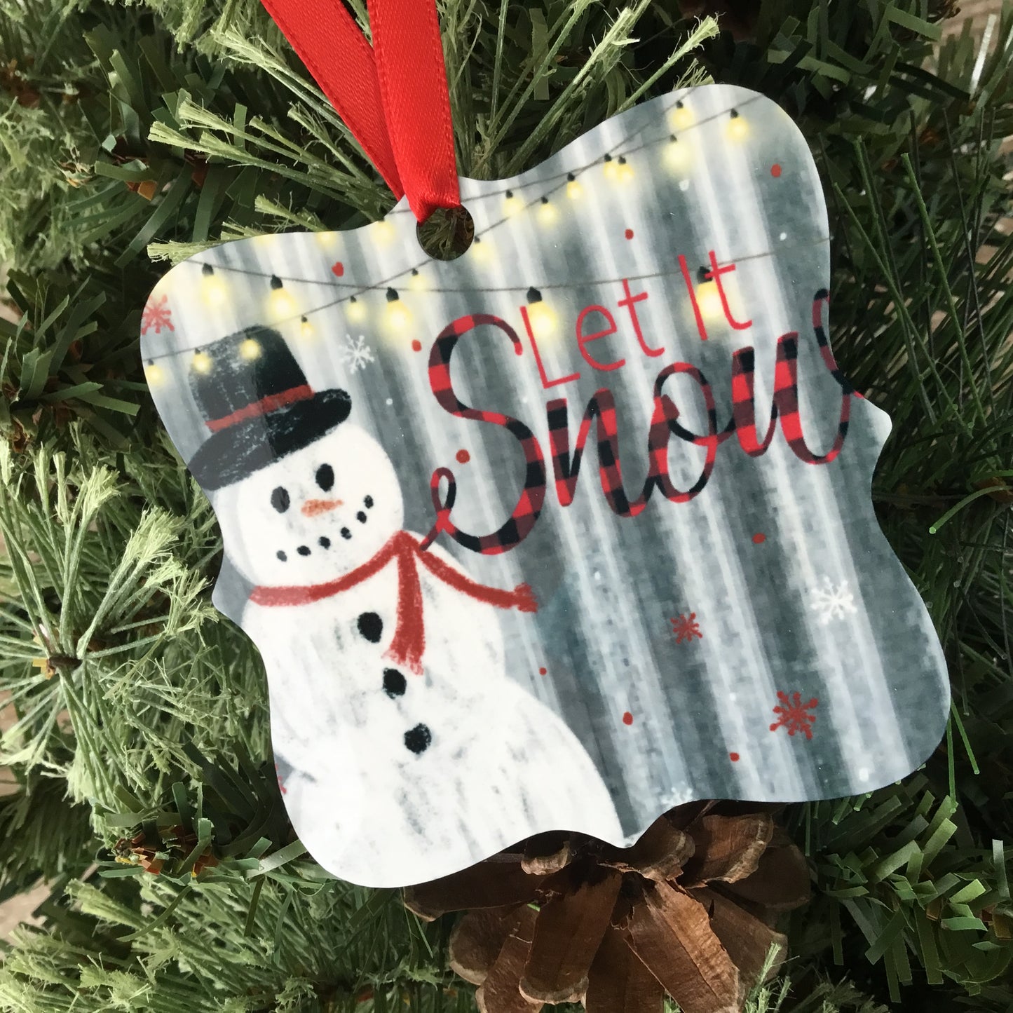 Let it Snow Aluminum Ornament