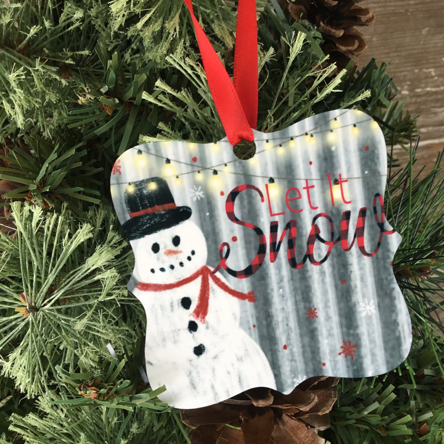 Let it Snow Aluminum Ornament