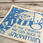 In the Meadow we Can Build a Snowman Winter Decal