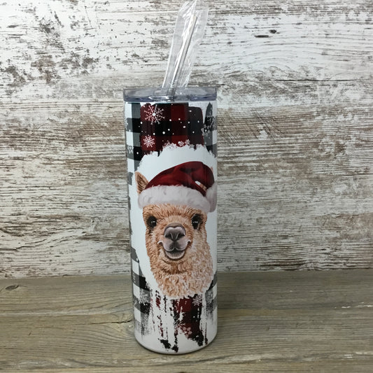 Alpaca Santa Christmas Tumbler