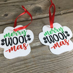 Merry Woof Mas Aluminum Photo Ornament