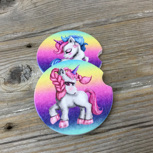 Unicorn Car Coasters, Set of 2