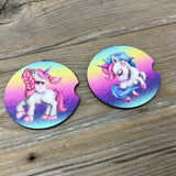 Unicorn Car Coasters, Set of 2