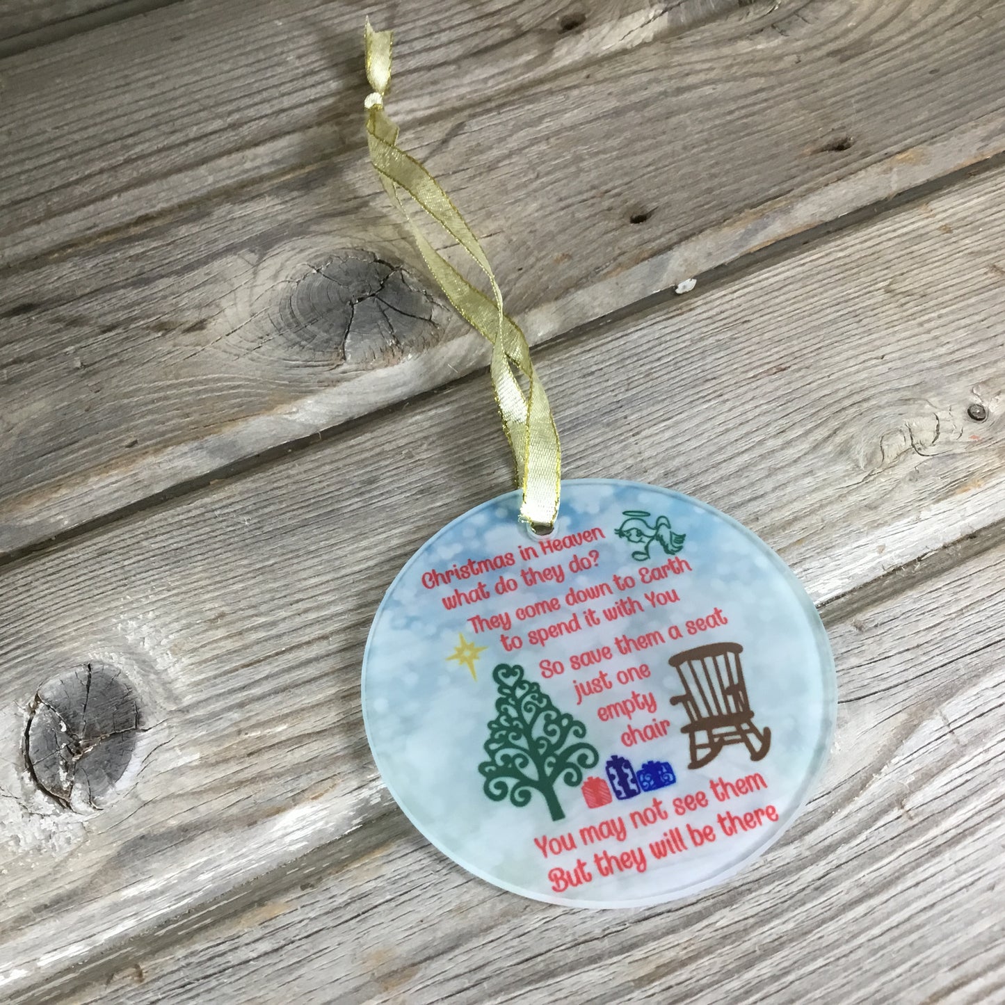 Christmas in Heaven Glass Christmas Ornament