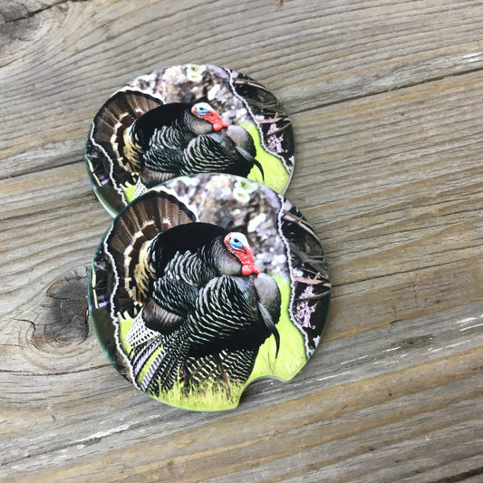 Turkey Hunting Car Coasters Set of 2