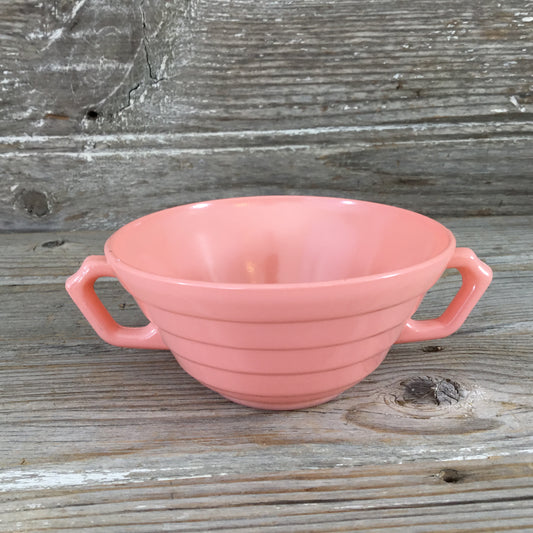 Hazel Atlas Moderntone Platonite Pastel Pink 4 3/4" Cream Soup Bowl