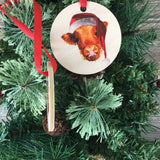 Highlander Cow Christmas Ornament Wood