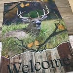 Buck Deer Welcome Garden Flag