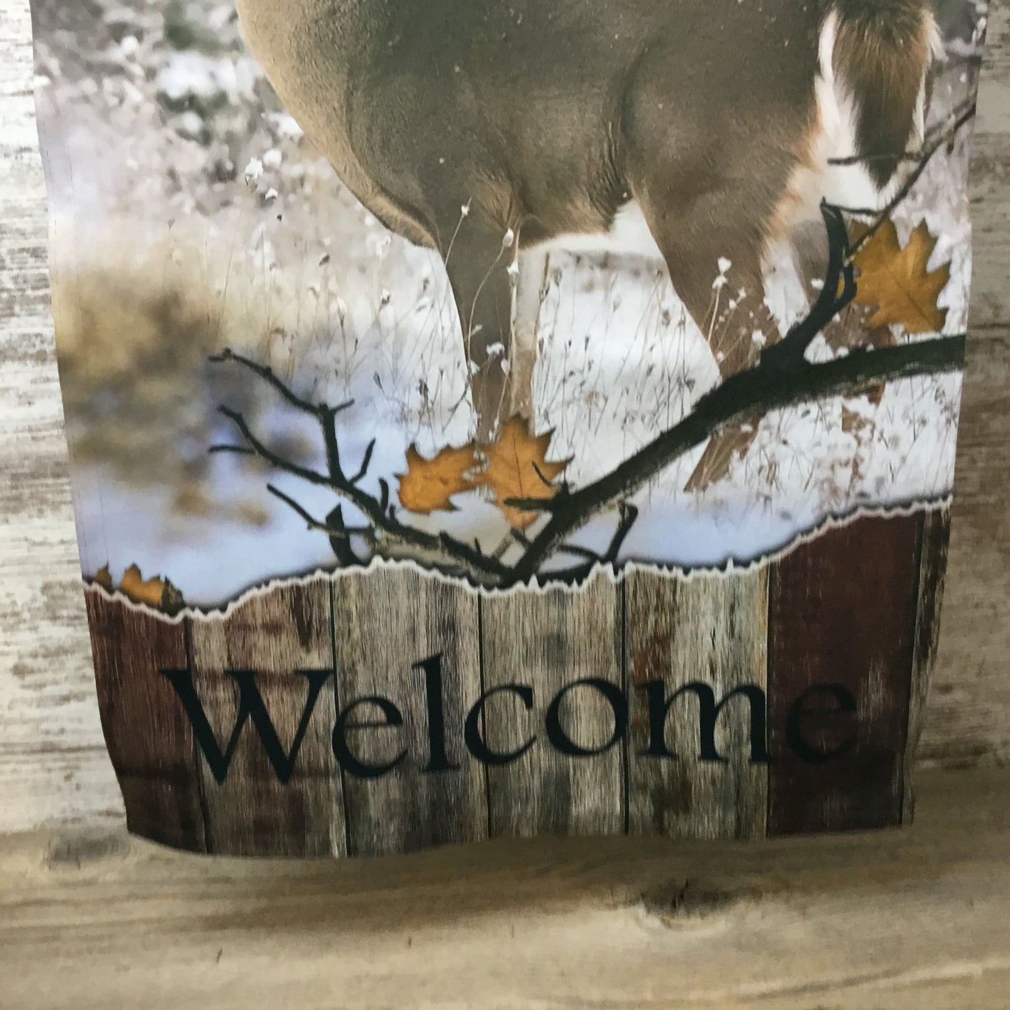 Buck Deer Welcome Winter Garden Flag