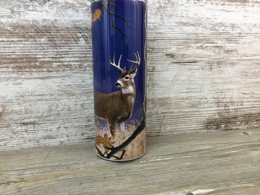 Deer Hunter 20 oz Skinny Tumbler with Straw & Lid