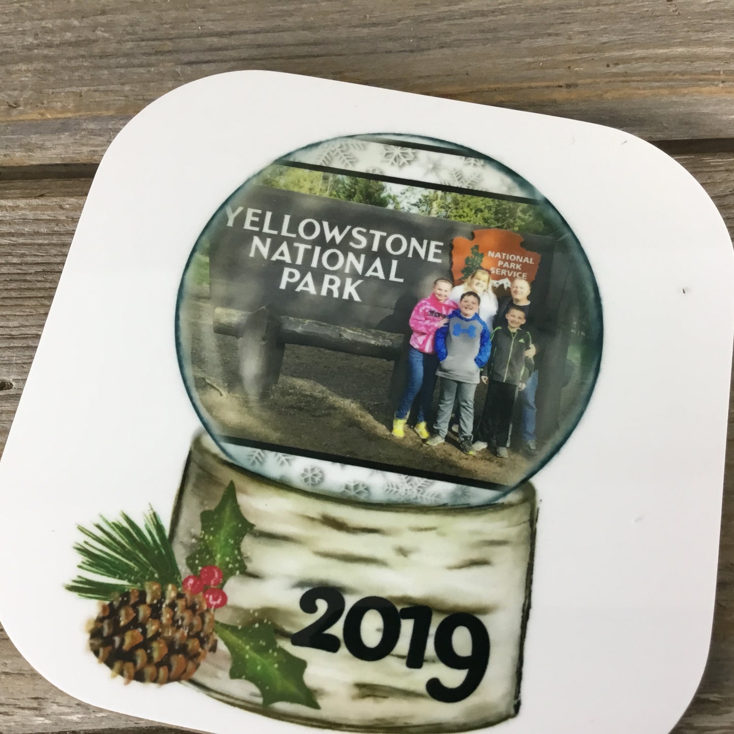 Personalized Snow Globe Christmas Coasters Set of 4