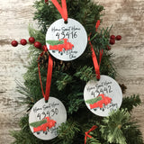 Home Sweet Home Red Truck Hometown Christmas Ornament