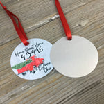 Home Sweet Home Red Truck Hometown Christmas Ornament