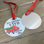 Home Sweet Home Red Truck Hometown Christmas Ornament